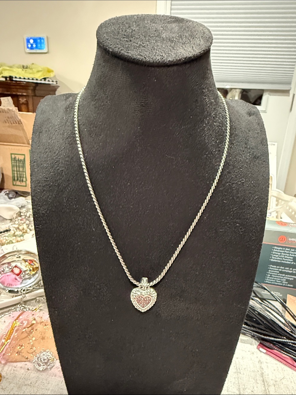 Brighton Love Me Tender Pink Crystal Heart Pendant Necklace.